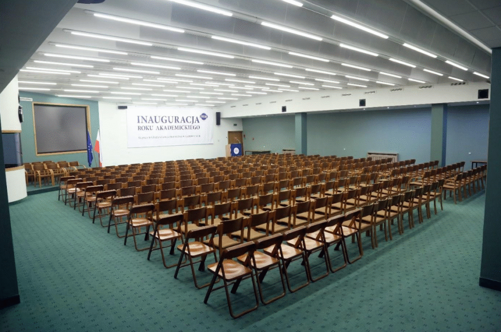 Sala konferencyjna pod naszym adresem Mickiewicza 29 w Katowicach